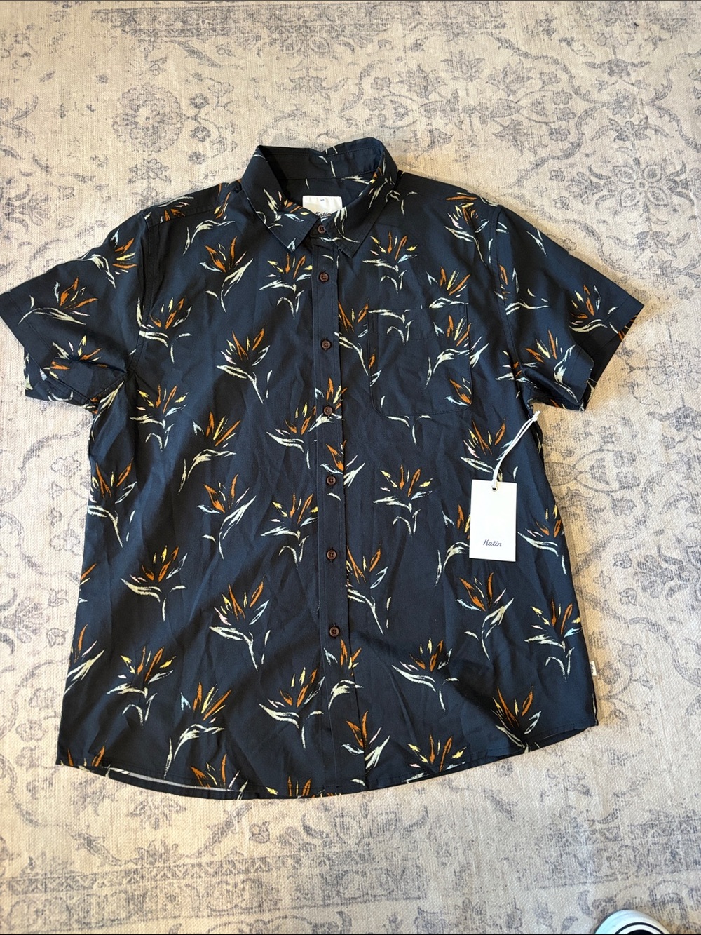 New Katin Men’s Lilo Multi Button Down Shirt - medium - black